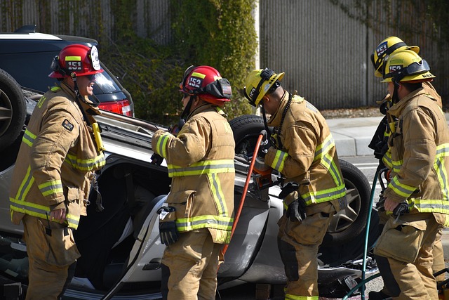 firefighters work on a car involved in a car accident where ICBC recovery will become an important part of healing
