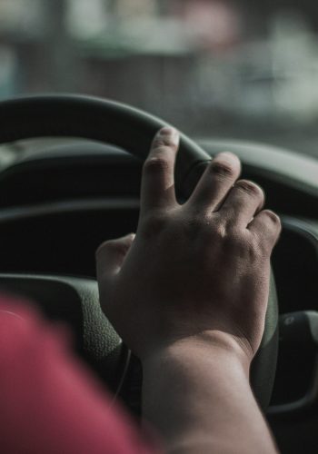 icbc-counselling-kitsilano-vancouver A lady grips the steering wheel in fear and anxiety after her car accident